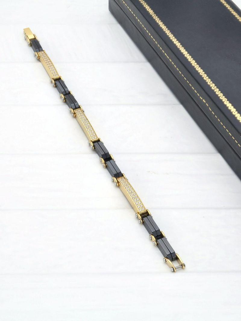 Western Loose / Link Bracelet in Gold finish - THF2320