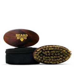 BeardHood Beard Brush 100% Boar Bristles Handmade Military Grade Rosewood Handle