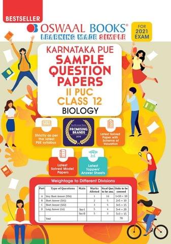 Oswaal Karnataka PUE Sample Question Papers II PUC Class 12 Biology Book (For 2021 Exam)