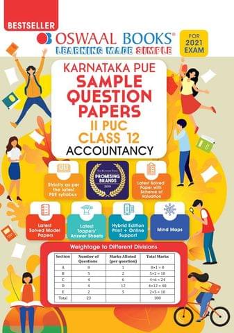 Oswaal Karnataka PUE Sample Question Papers II PUC Class 12 Accountancy Book (For 2021 Exam)