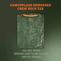 Pack of 3 Athleisure Army Camo Tees (Black, Green & Teal)