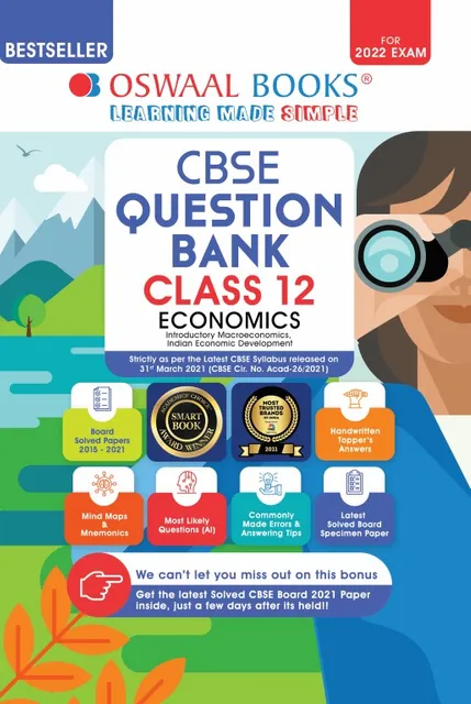 Oswaal CBSE Question Bank Class 12 Economics Book Chapterwise & Topicwise Includes Objective Types & MCQ’s (For 2022 Exam)