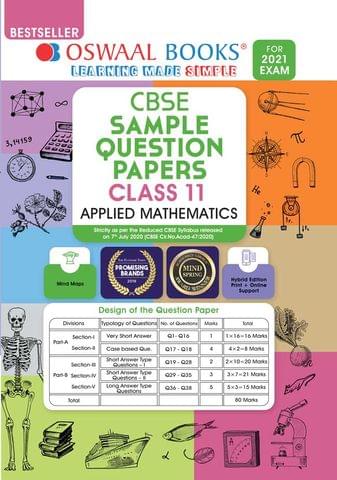 Oswaal CBSE Sample Question Paper Class 11 Applied Mathematics Book (Reduced Syllabus for 2021 Exam)