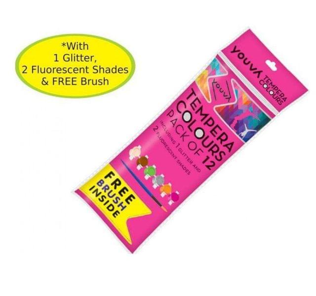 Youva Tempera Colours - Pack of 12 Tubes of 3ml each