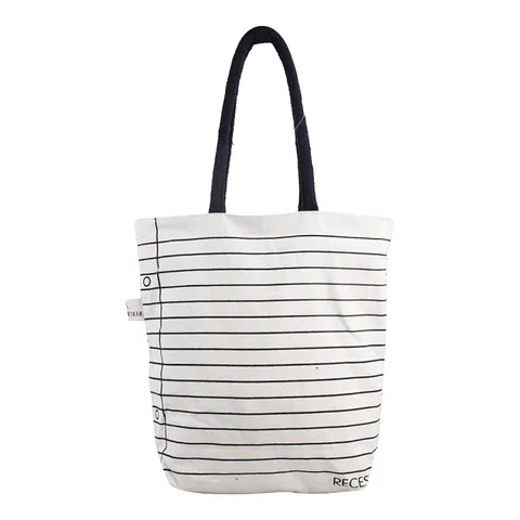 Canvas Tote Bag Sturdy for Children and Teenagers with Thin Black and White Striped Tote Bag (Monochrome)
