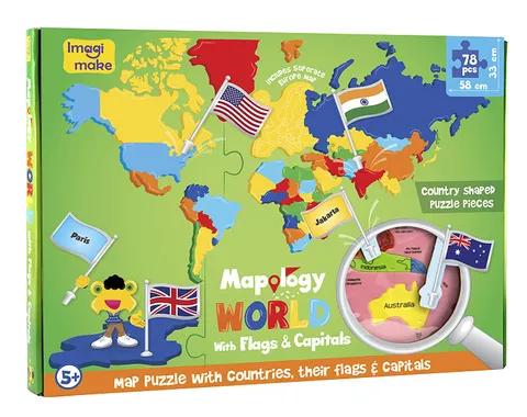 Mapology World With Capitals And Flags