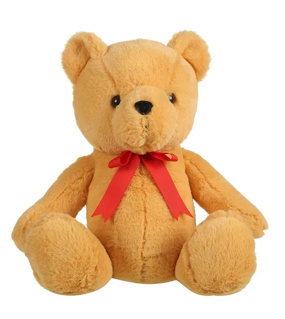 Mirada Teddy Bear With Red Bow Brown