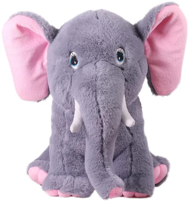 Mirada Sitting Elephant Soft Toy Grey