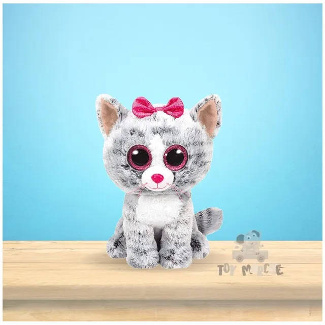 Ty Kiki Grey Cat Regular Soft Toy, Preschoolers Toys For Kids