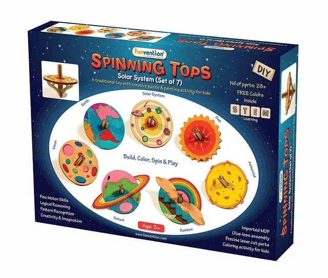 Funvention Spinning Toys Solar System Set of 7 DIY