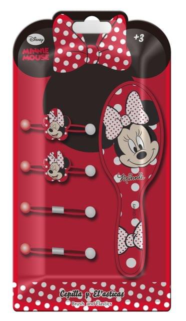 Lil Diva Minnie Mouse Hair Brush Set 1 Hair Brush And 4 Rubber Bands