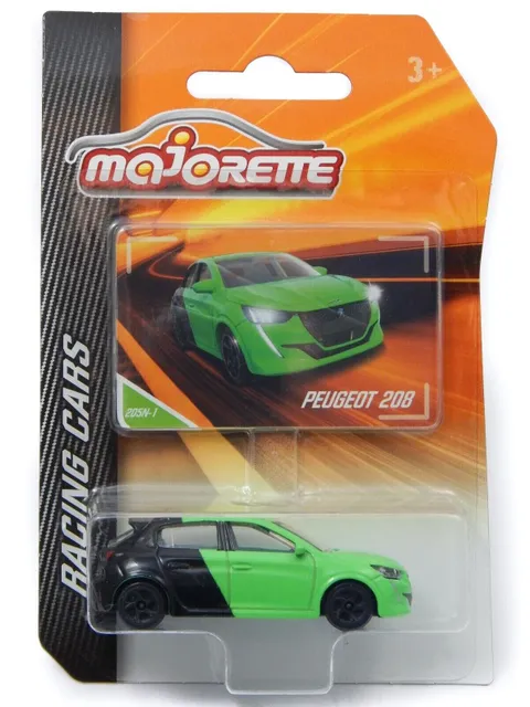 Majorette Die Cast Racing Cars Peugeot 208 Green and Black