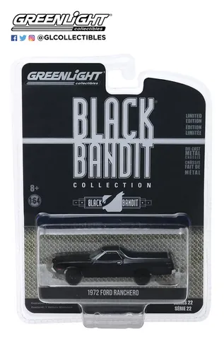 Greenlight Die Cast Black Bandit Collection 1972 Ford Ranchero