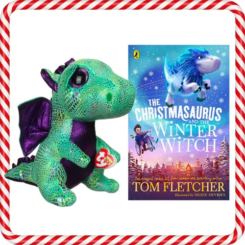 Ty Beanie Boos Cinder Green Dragon & The Christmasaurus and the Winter Witch