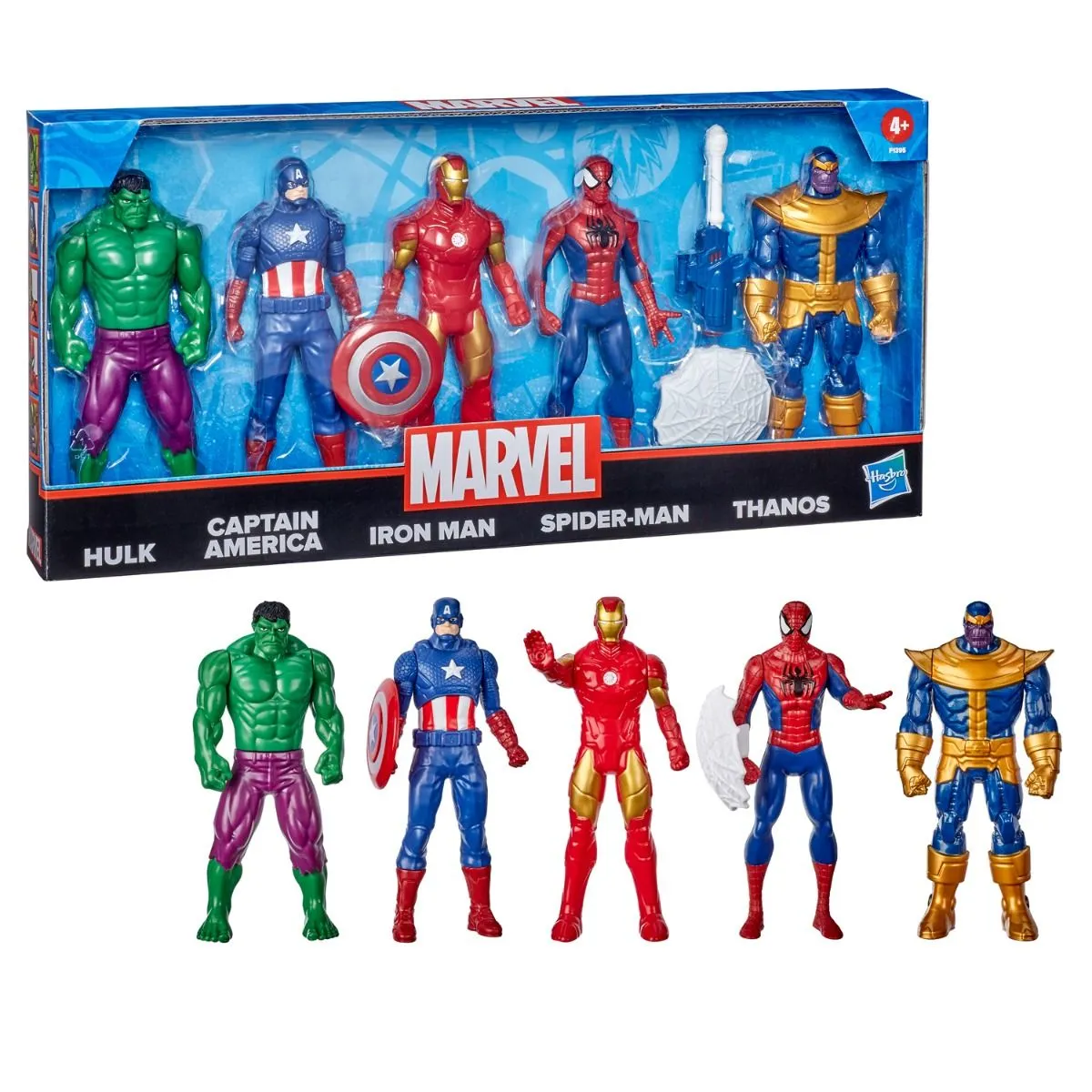 Hasbro Marvel Action Figure 5-Pack, 6-inch Figures, Iron Man, Spider-Man,  Captain America, Hulk, Thanos