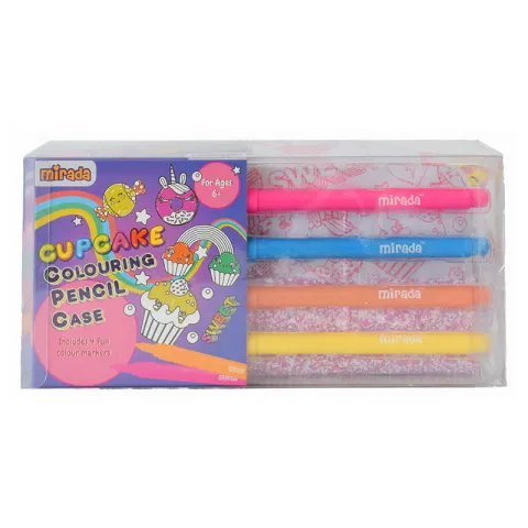 Mirada Cupcake Pencil Case With Markers