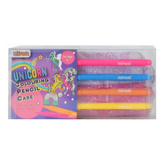 Mirada Unicorn Pencil Case With Markers