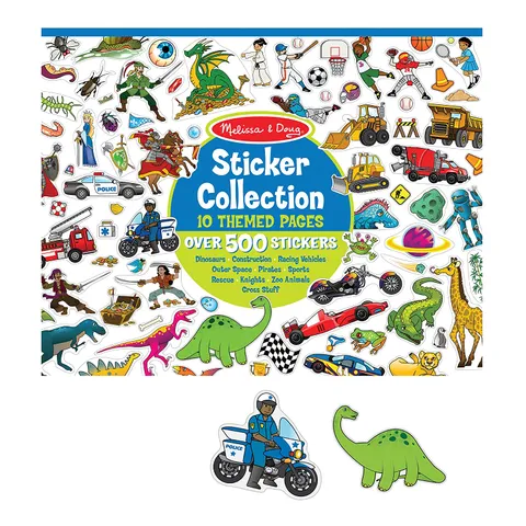 Melissa & Doug Reusable Sticker Pad - Arts & Crafts, Dinosaurs, Vehicles, Space, and More (500+ Stickers)