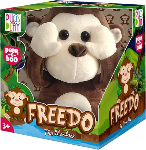 Fuzzbuzz Pugs At Play - Peek-A-Boo Freedo Monkey