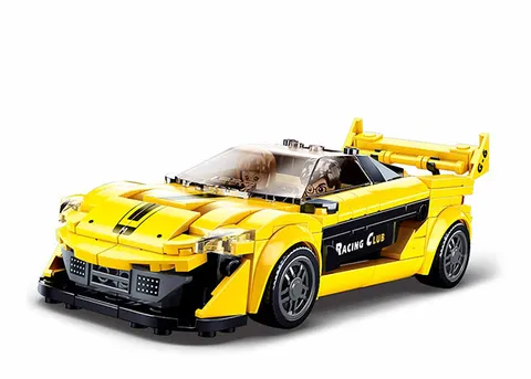 Sluban Model Bricks Racing Car - Yellow