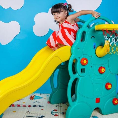 OK Play Elephant Slide Yellow / Green