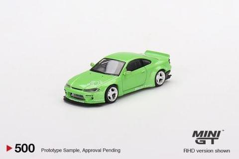 Mini GT Diecast Nissan Silvia S15 Rocket Bunny Green