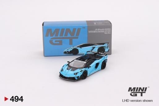 Mini GT Diecast Lamborghini LB-Silhouette Works Aventador GT Evo Baby Blue