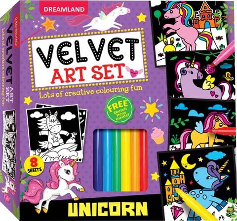 Dreamland Publications - Unicorn Velvet Art Set With 10 Free Sketch Pens