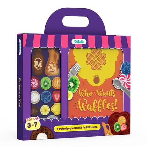 Dabble Who Wants Waffles - Pretend Play Waffle Kit For Little Chefs