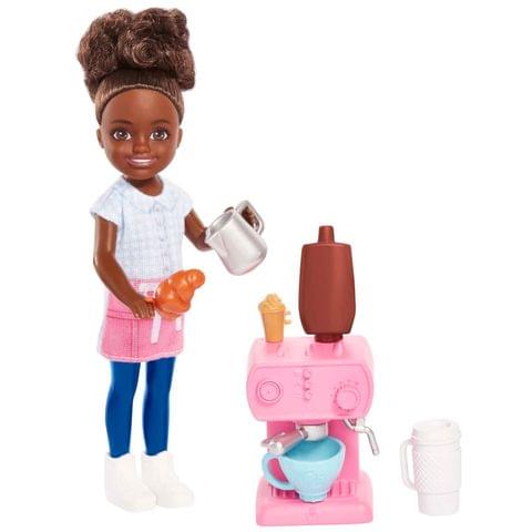Barbie Chelsea Can Be Barista Doll And 7 Career-themed Accessories Including Coffee Maker