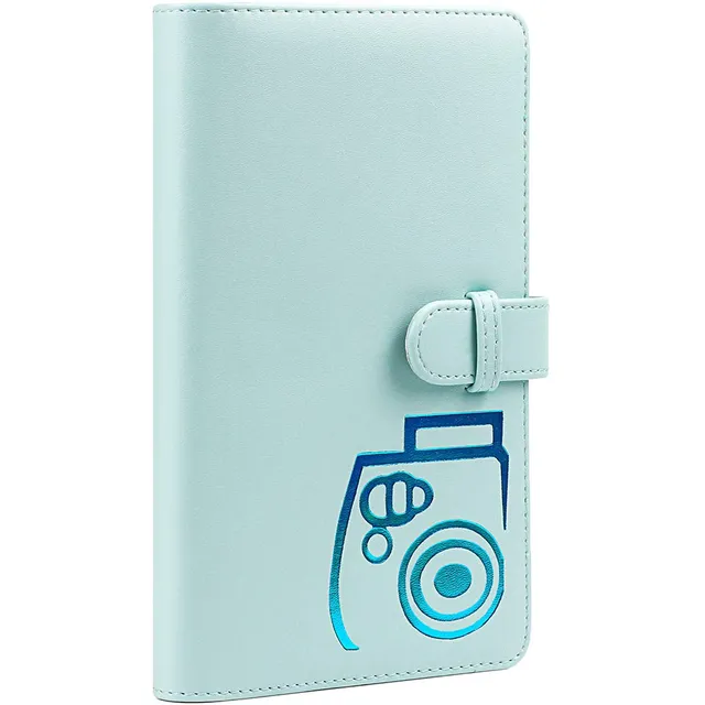Ozone 96 Pockets Mini Wallet Photo Album with PU Leather Cover for Fujifilm Instax Mini 9 8 8+ 70 7s 90 25 26 50s Films (Blue)