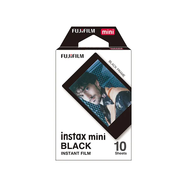 Fujifilm Instax Mini Black Film 10 Sheets For Fujifilm Mini 90 8 70 7s 50s 25 SP-1 - 10 Exposures