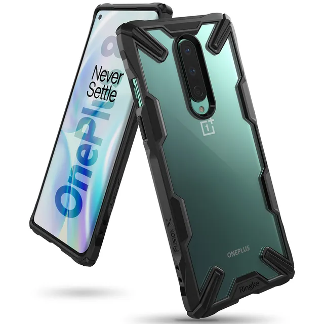 Ringke Cover for OnePlus 8 Case Hard Fusion-X Ergonomic Transparent Shock Absorption TPU Bumper [ Designed Case for OnePlus 8 ] - Black