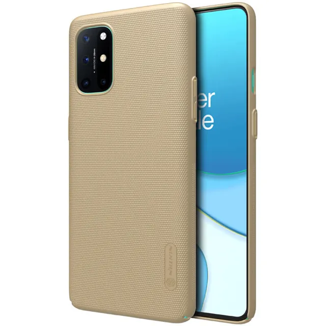 Nillkin Cover Compatible with Oneplus 8T Case Super Frosted Shield Hard Phone Cover [ Slim Fit ] [ Designed Case for Oneplus 8T / 8T+ 5G ] - Gold