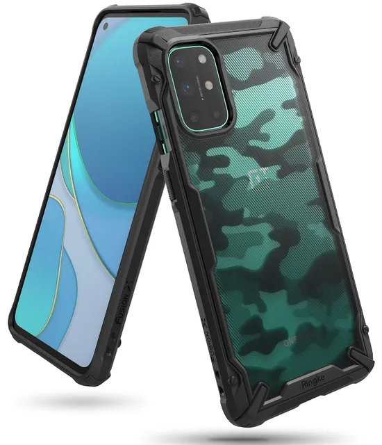 Ringke Compatible with OnePlus 8T / 8T+ 5G Cover Hard Fusion-X Ergonomic Transparent Shock Absorption TPU Bumper [ Designed Case for OnePlus 8T / 8T+ 5G ] - Camo Black