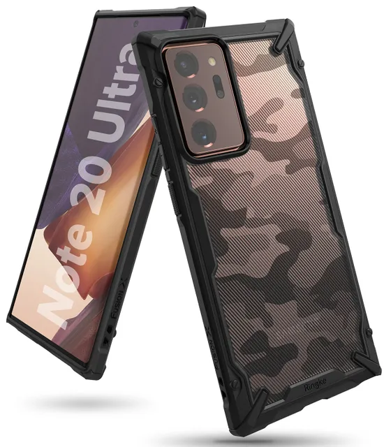 Ringke Cover for Samsung Galaxy Note 20 Ultra Case Hard Fusion-X Ergonomic Transparent Shock Absorption TPU Bumper [ Designed Case for Galaxy Note 20 Ultra ] - Camo Black