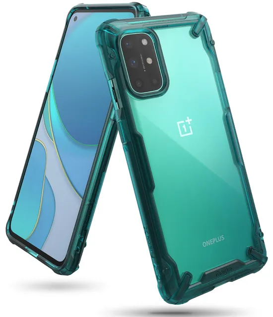 Ringke Compatible with OnePlus 8T / 8T+ 5G Cover Hard Fusion-X Ergonomic Transparent Shock Absorption TPU Bumper [ Designed Case for OnePlus 8T / 8T+ 5G ] - Turquoise Green