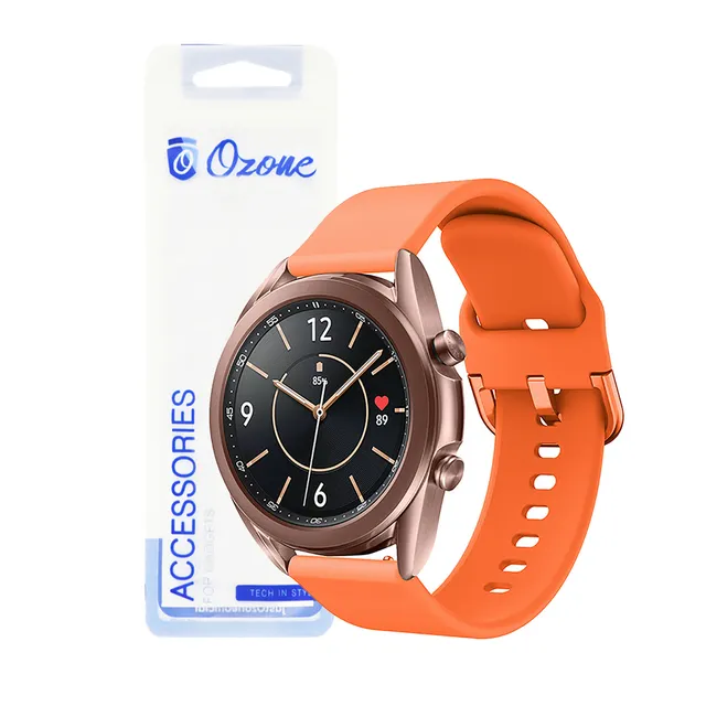 O Ozone Silicone Strap Compatible with Samsung Galaxy Watch 3 41mm / Active 2 / Galaxy Watch 42mm / Huawei Watch GT 2 42mm Adjustable Soft Replacement Band For Men & Women - Orange