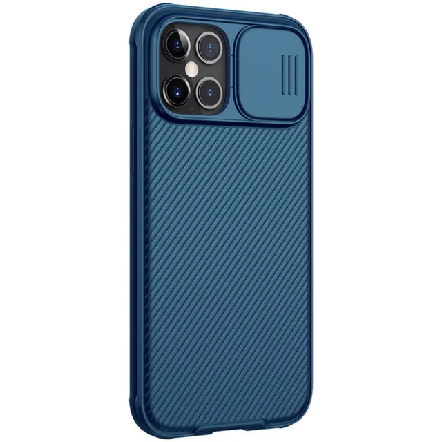 Nillkin Case for iPhone 12 Pro Max Cover Hard CamShield with Camera Slide Protective Cover [ Perfect Design Compatible with Apple iPhone 12 Pro Max (6.7 Inch) ] - Blue