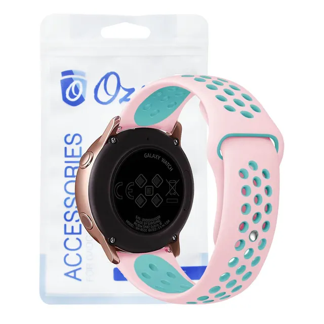 O Ozone Strap for Galaxy Watch Active 2 40mm / Xiaomi Amazfit / Samsung Active 2 44mm / Gear S2 Replacement Silicone Band Breathable Design 20mm Strap - Pink