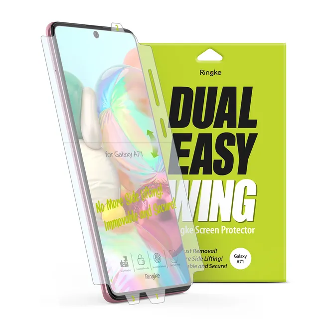 Ringke Dual Easy Wing Full Coverage (Pack of 2) Designed for Galaxy A71 Screen Protector Dual Easy Film Case Friendly Protective Film Screen Guard For Samsung Galaxy A71