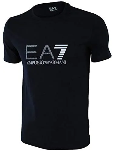 Armani Ea7 Black Cotton V Neck T-Shirt For Men