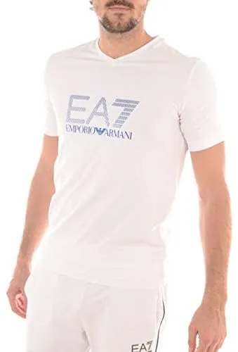 Armani Ea7 White V Neck T-Shirt For Men (Xxl)