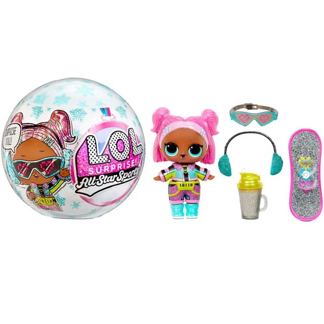 L.O.L. Surprise All-Star Sports Series 5 Winter Games Sparkly Dolls with 8 Surprises Sidekick