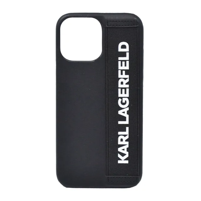 Karl Lagerfeld Pu Leather Case With Elastic Band Strap For Iphone 13 Pro Black