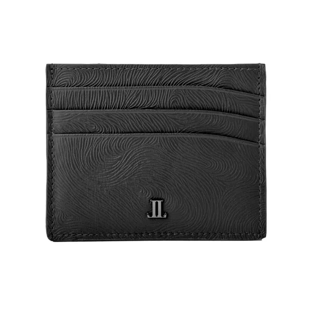 Lencia RFID Protected Lisborn Nappa(Horse Print) Pattern Leather Card Holder LMWC-16673HP-BLK