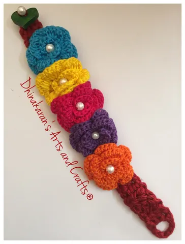 Rainbow Crochet Bracelet