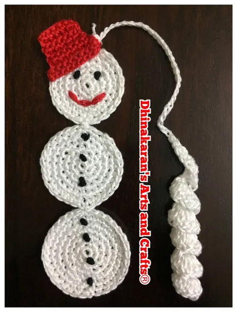 Crochet Snowman Bookmark