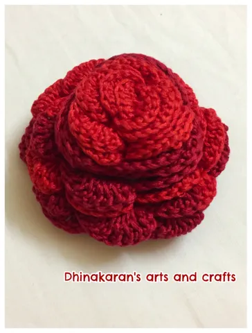 Romantic Rose Crochet Brooch Pin