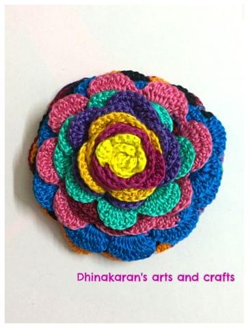 Fusion Rose Crochet Brooch Pin